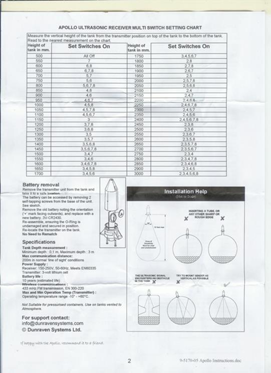 This picture has the first half of the instructions on how to reset an Apollo Gauge